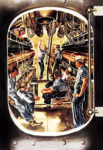 « torpedo room » par george ghrieber, affiche rétro