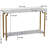 Larimor Crown Console Sofa Table with Storage Shelf Rustic Hickory Wood Grain and Metal-1364189435