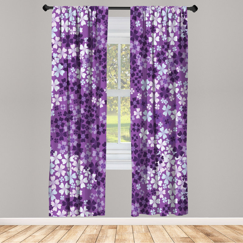 Rideaux de printemps Ebern Designs, pré romantique au printemps, L 28 po x L 84 po