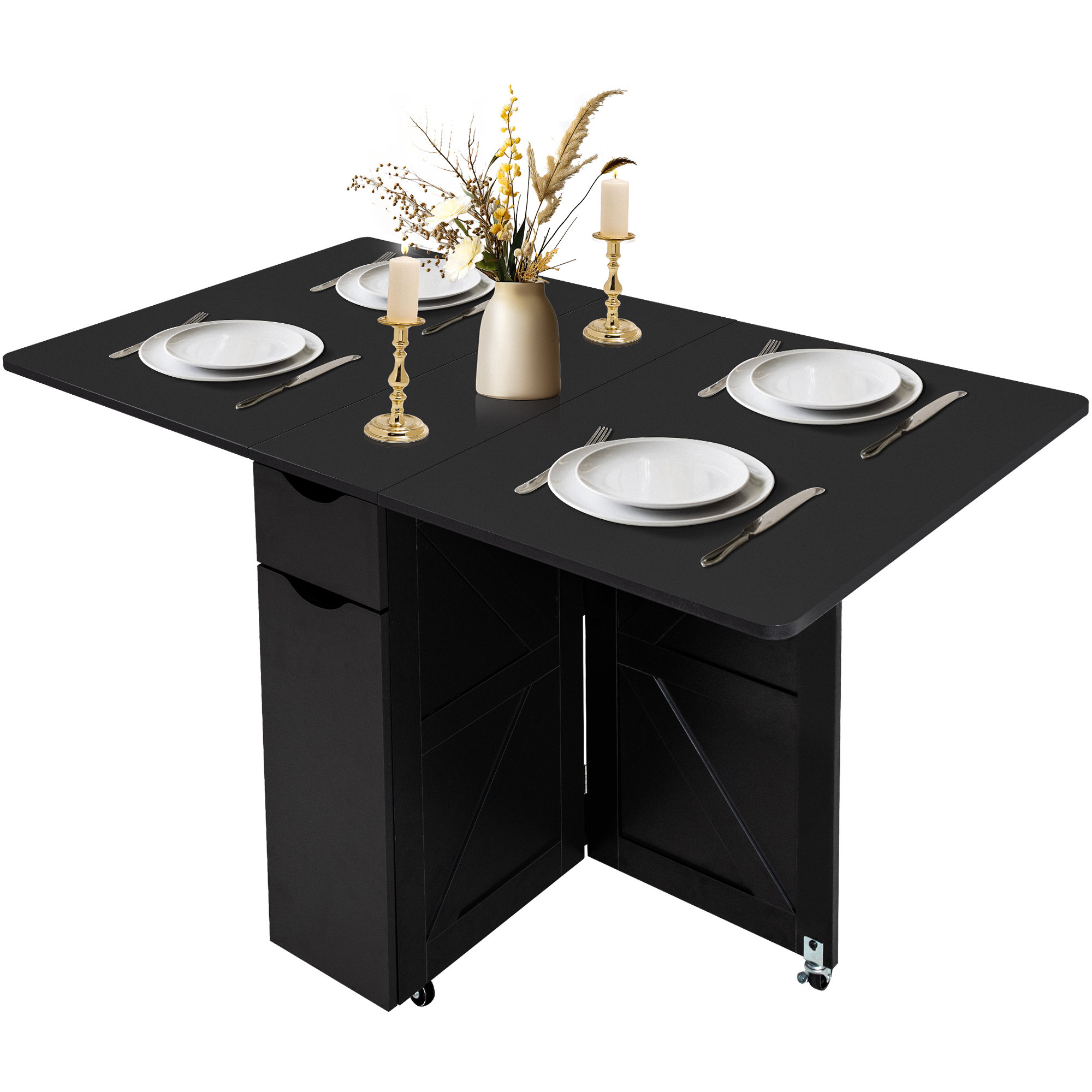 Ebern Designs Vuyo Folding Dining Table with Storage