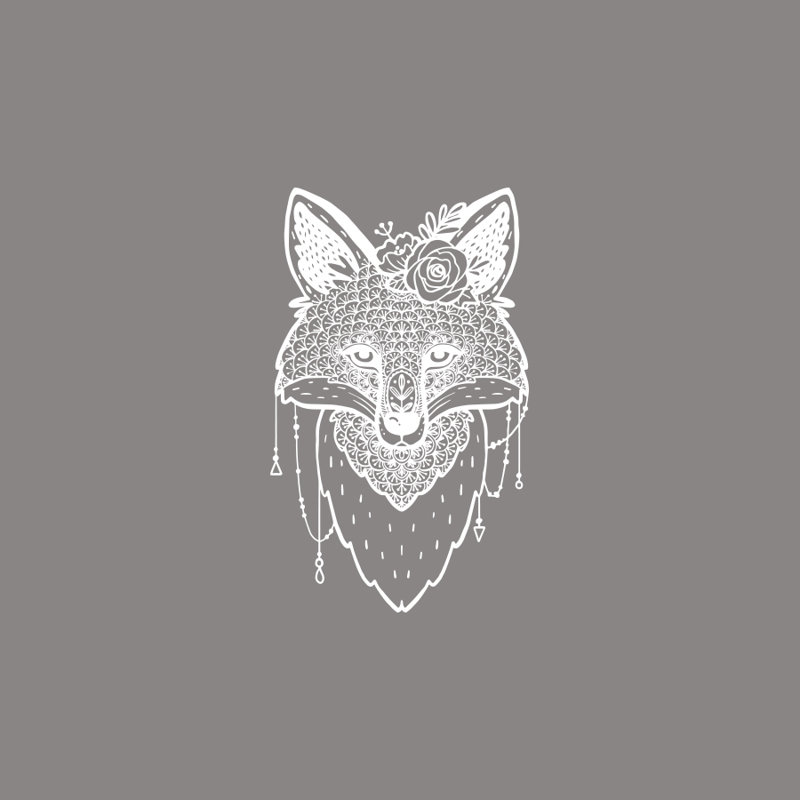 Décalcomanie murale animal fox, Blanc