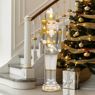 Casse-noisette lumineux 3 pi très lumineux en blanc, décoration de Noël intérieure / extérieure à piles