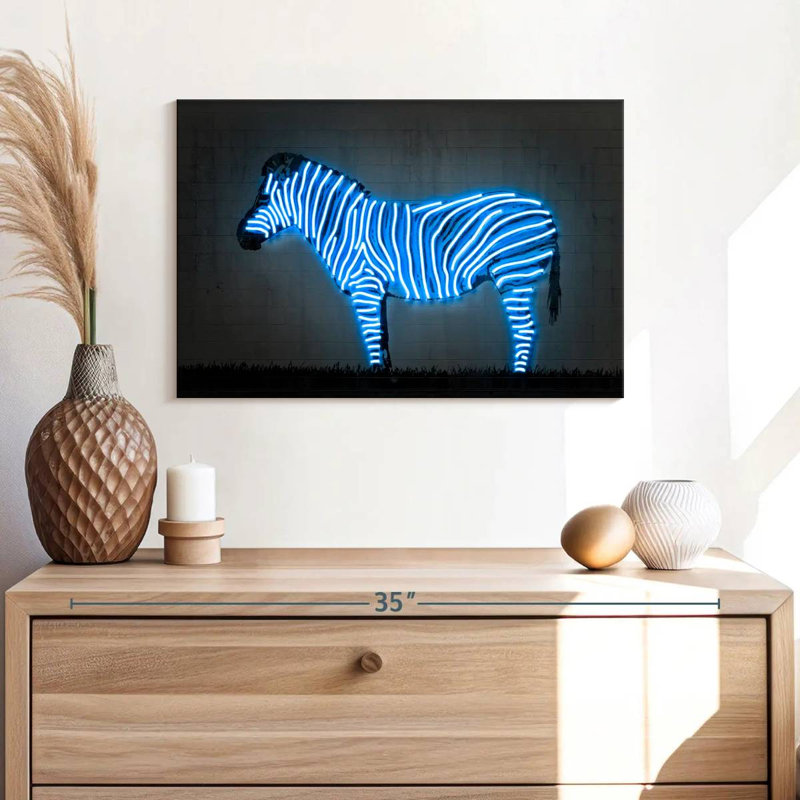 Brampt Glowing Zebra, 16" H x 24" W