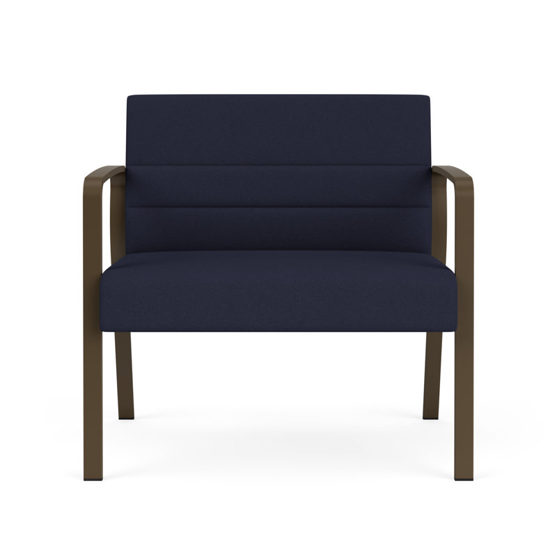 Chaise bariatique Waterfall, Bronze, Portes ouvertes en tissu bleu marine