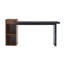 Table d'appoint de canapé moderne à deux tons - grain de bois noir et bois de noyer Grain de bois console d'entrée multifonctionnelle avec tablettes de rangement ouvertes à 2 niveaux pour le salon, le couloir, la chambre à coucher-131262210