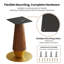 Pied de table carré en métal à un seul piédestal, hauteur 27,56 po (664-TL)