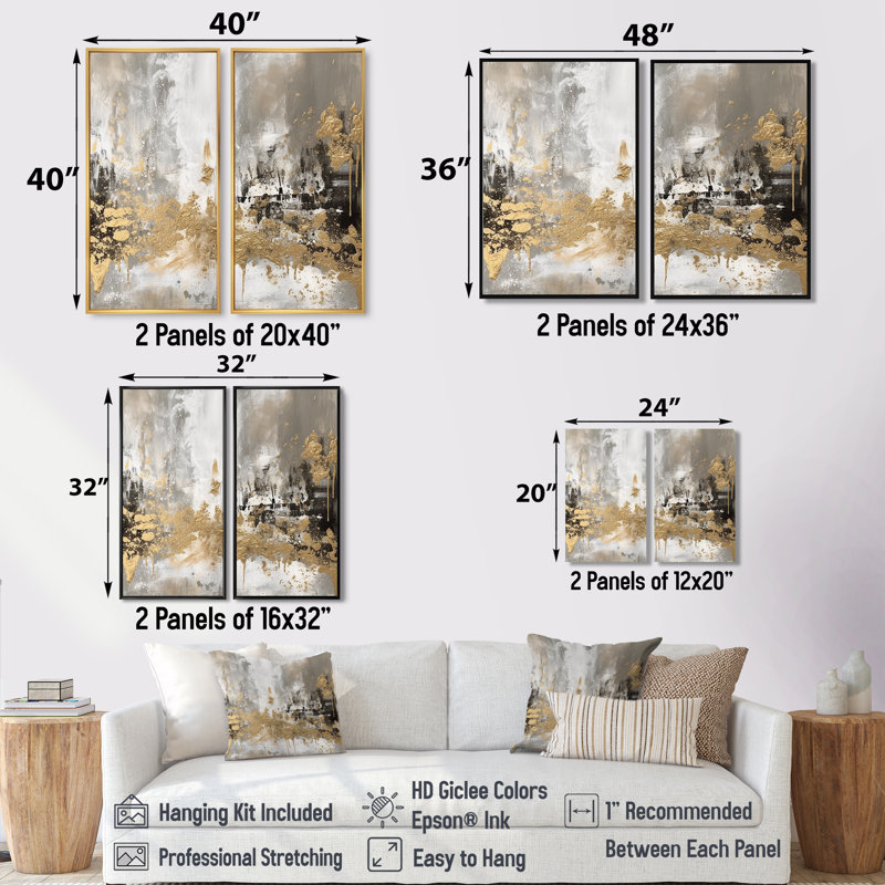 Estinnes - Impressions sur toile modernes turquoise, Wrapped Canvas, Does Not Apply, 36" H x 48" W
