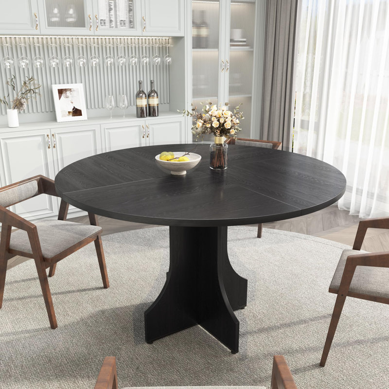 Table de salle à manger de 47 po pour 4 à 6 personnes, table de ferme moderne avec tablette de rangement et pieds réglables