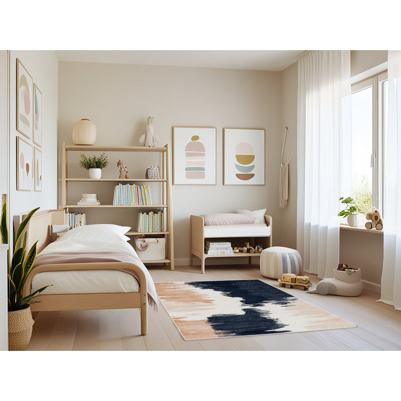 Tapis beige lavable à la machine, Rectangle 4pi x 6 pi