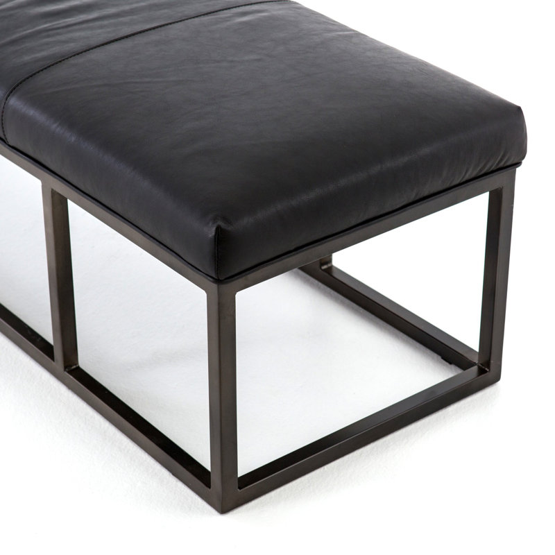 Beaumont Leather Bench, Rider Black
