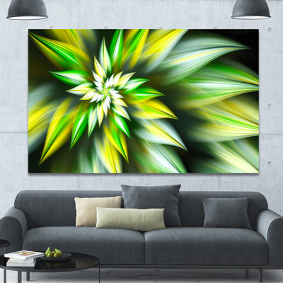 « exotiques vert-spirale fractale », impression sur toile