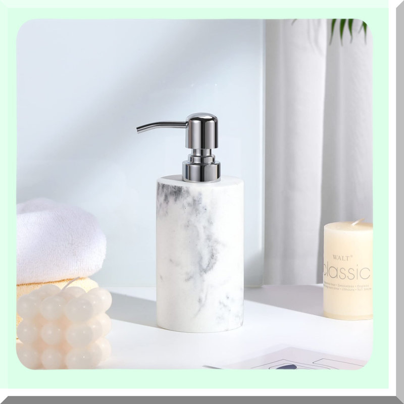 Elegant Soap Dispenser - Refillable 10.8oz Liquid Bottle with Replacement Pump for Bathroom & Kitchen