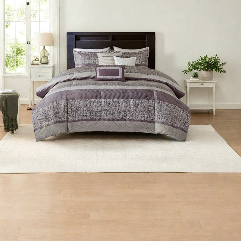 Ensembles de literie très luxueux pourpre très grand, jacquard en polyester, décor de chambre transitionnel