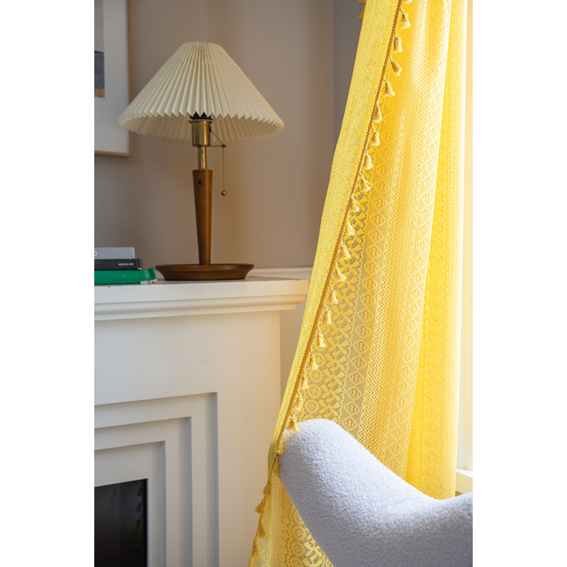 Mely Linen Curtain, 59" W x 84" L, Yellow