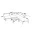 Ensemble de canapé de patio 6 pièces, ensemble de conversation modulaire d'extérieur en bois d'acacia, ensemble de conversation en forme de L, lit de jour convertible avec table à thé, repose-pieds, 5 coussins et coussins, teck et beige