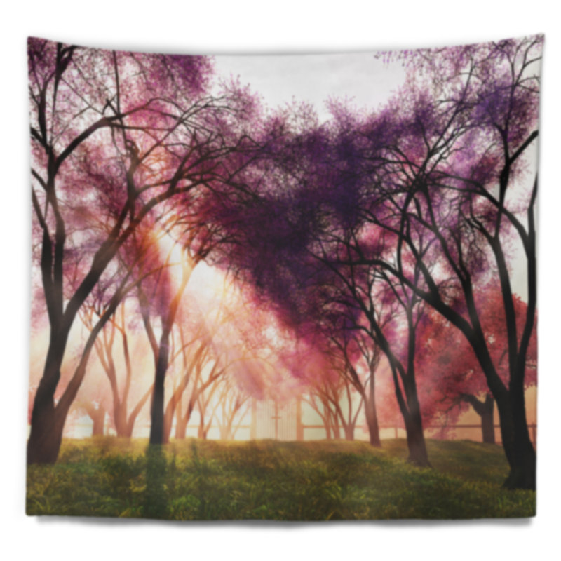 Tapisserie de jardin en polyester à fleurs japon avec accessoires suspendus inclus, H 68 po x l 80 po