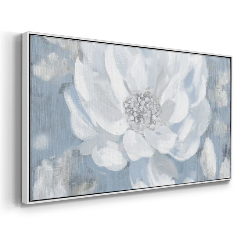 Botanical Series-CECLIV- Toile tendue avec châssis tendue, prête à être accrochée, H 21 po x l 41 po, Blanc