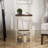 Psomas Rustic Farmhouse Square End Table, Distressed Side Table with Espresso Tray Top & Woven Shelf-1956202719