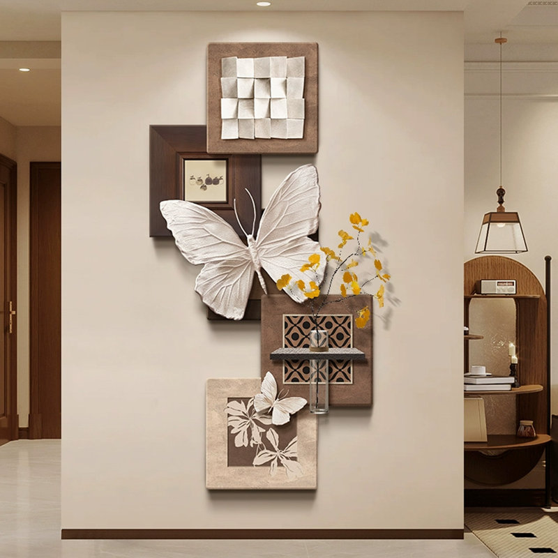 Art mural en grès à forme libre, H 39,37 po x l 19,69 po