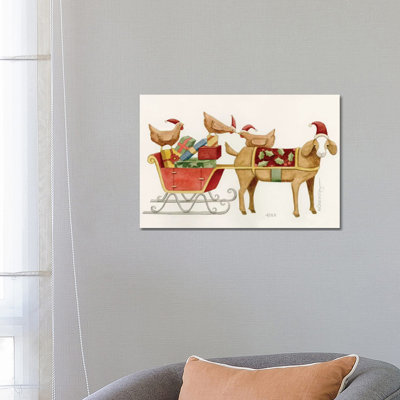 Chèvre avec panier de cadeaux de poulet par Teresa Kogut - reproduction d'art