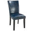 Ensemble de 2 chaises de salle à manger de style Mid-Century moderne Parsons de Wexford, chaises de salle à manger rembourrées en similicuir avec pieds en bois massif, chaises à dossier haut pour salle à manger, coin cuisine ou coin-repas, bleu-1629978536