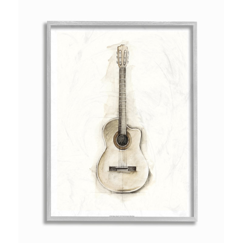 «Acoustique guitare», impression, Estampe numérique Farmhouse, H 11 po x l 14 po x P 1,5 po
