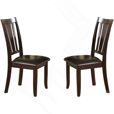 Ensemble de 2 chaises d'appoint simples et contemporaines au fini brun