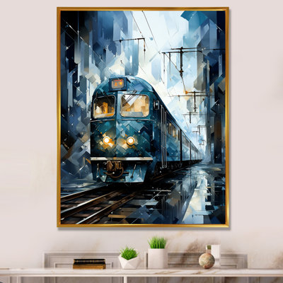 " Teal Train Geometric Momentum IV "
