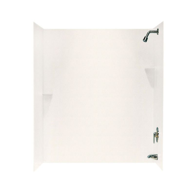 60'' W 30'' D 72'' H Alcove Solid Surface Wall, Tahiti Ivory
