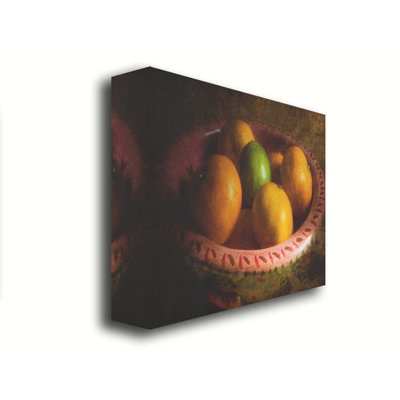 Tangerines and Lime par Hal Halli. Toile giclée sur toile tendue avec cadre flottant