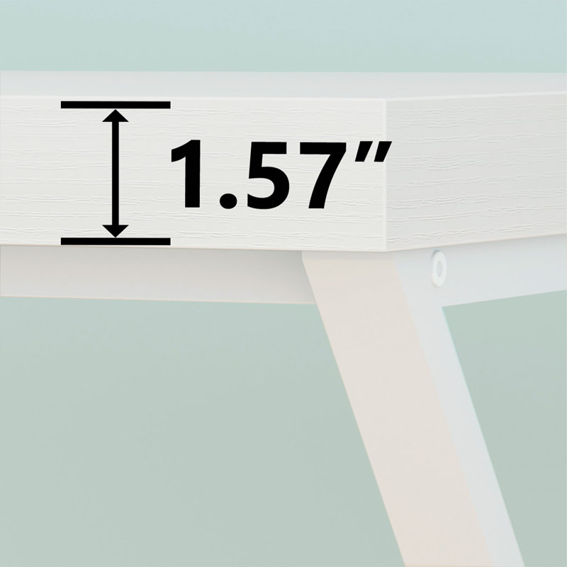 Bureau d'écriture Kelleia, Blanc, H 30,1 po x l 55 po x P 23,6 po
