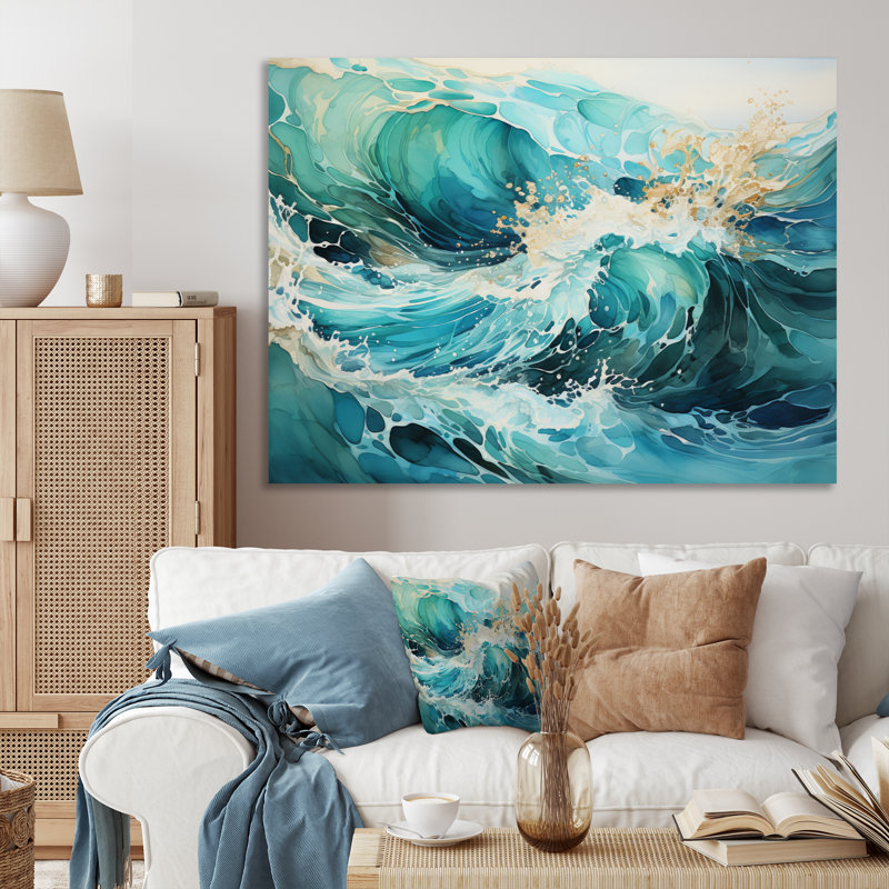 «Jaeceon Oceanic Collage III», reproduction sur toile, 30" H x 40" W, Toile tendue