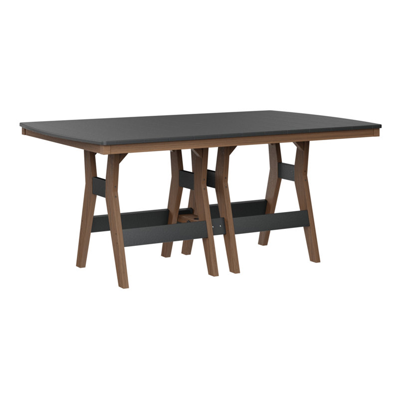 Berlin Gardens Harbor 72″ Rectangular Bar Table, Antique Mahogany, Black, 38.87" H x 72" W x 44" D