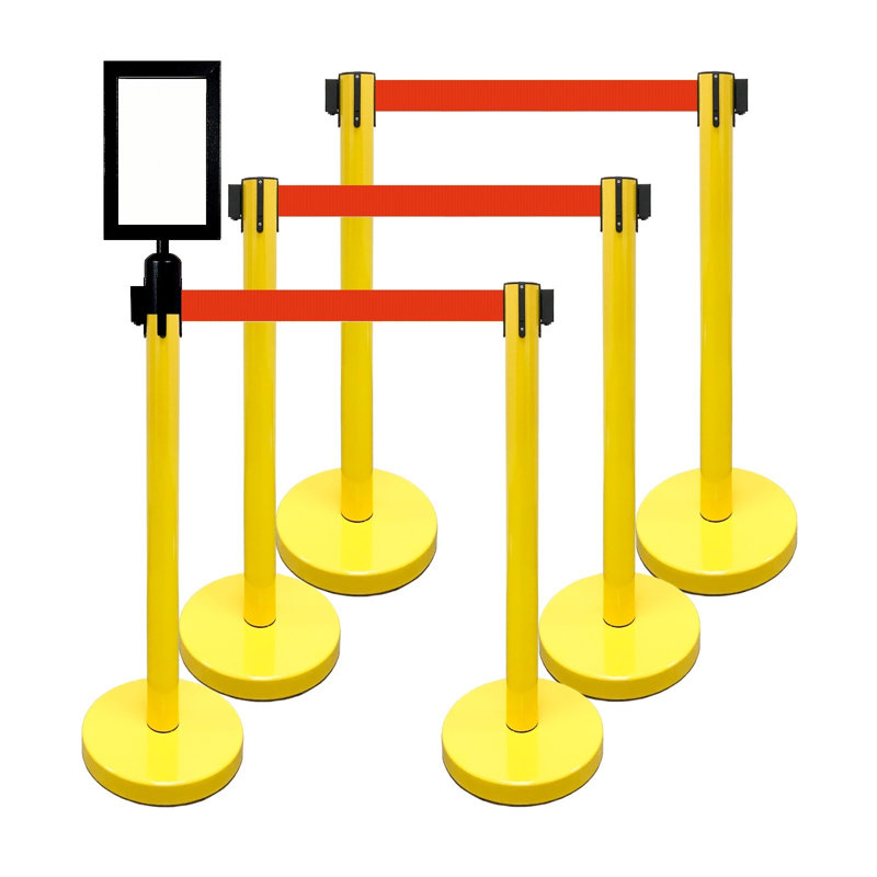 Barrière de sécurité de 36 po pour ceinture de sécurité rétractable (6 poteaux avec ceinture rouge de 78 po + récepteur SF + W)