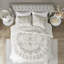 Couvre-lit en chenille de coton 3 pièces taupe - Taille lit double / grand lit / taupe-119105661