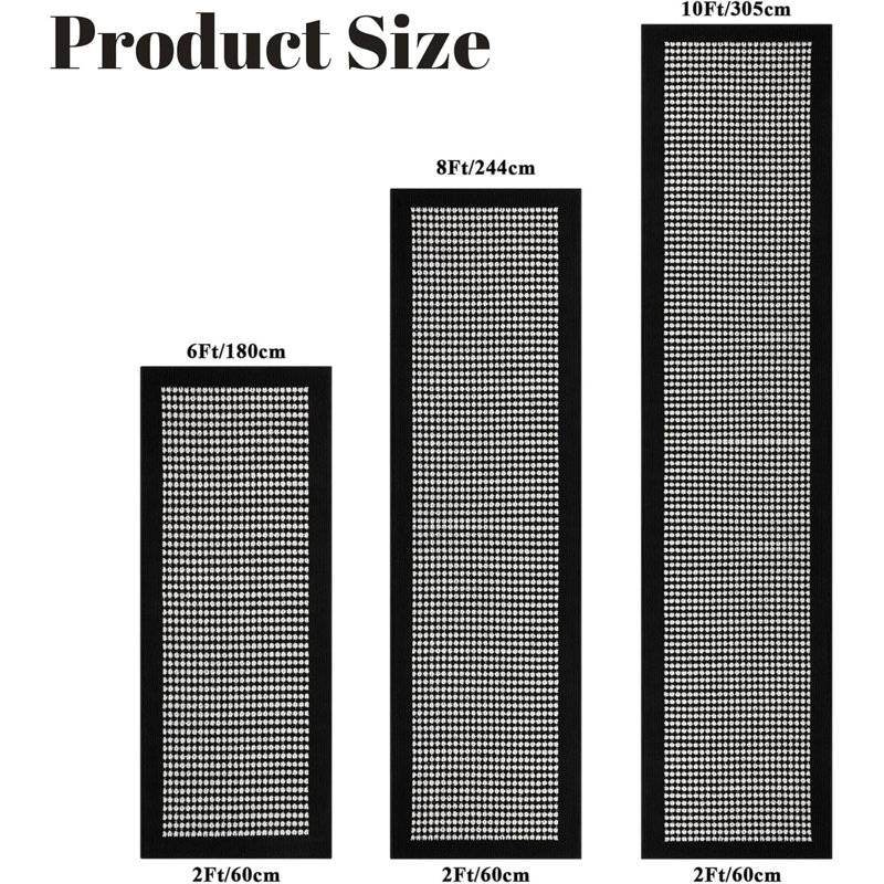 Area Rug, Runner 2' x 8', Black