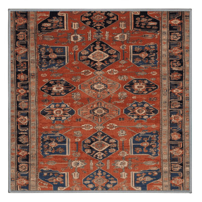 Machine Washable Persian Brown Area Rug