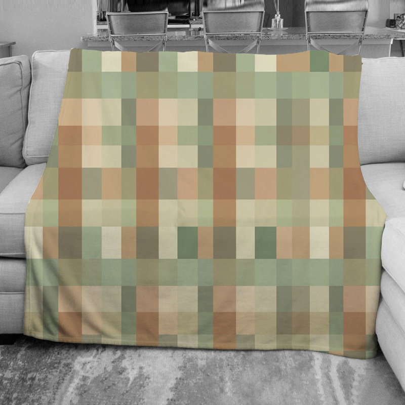 Rustic Forest Squares Throw Blanket, Throw