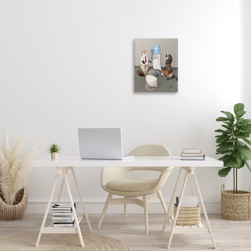 «Office Ferrets Water Cooler» par Mehu Art, H 20 po x l 16 po