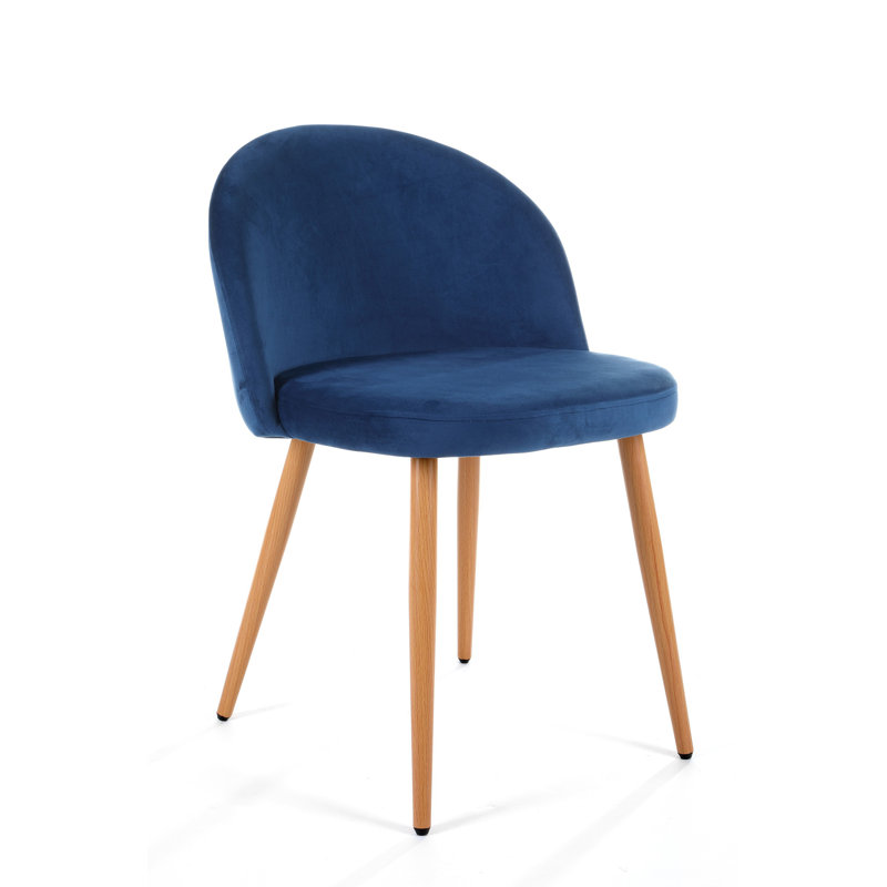 Losantville 48cm H Velvet Upholstered Upholstered Back Side Chair in Navy