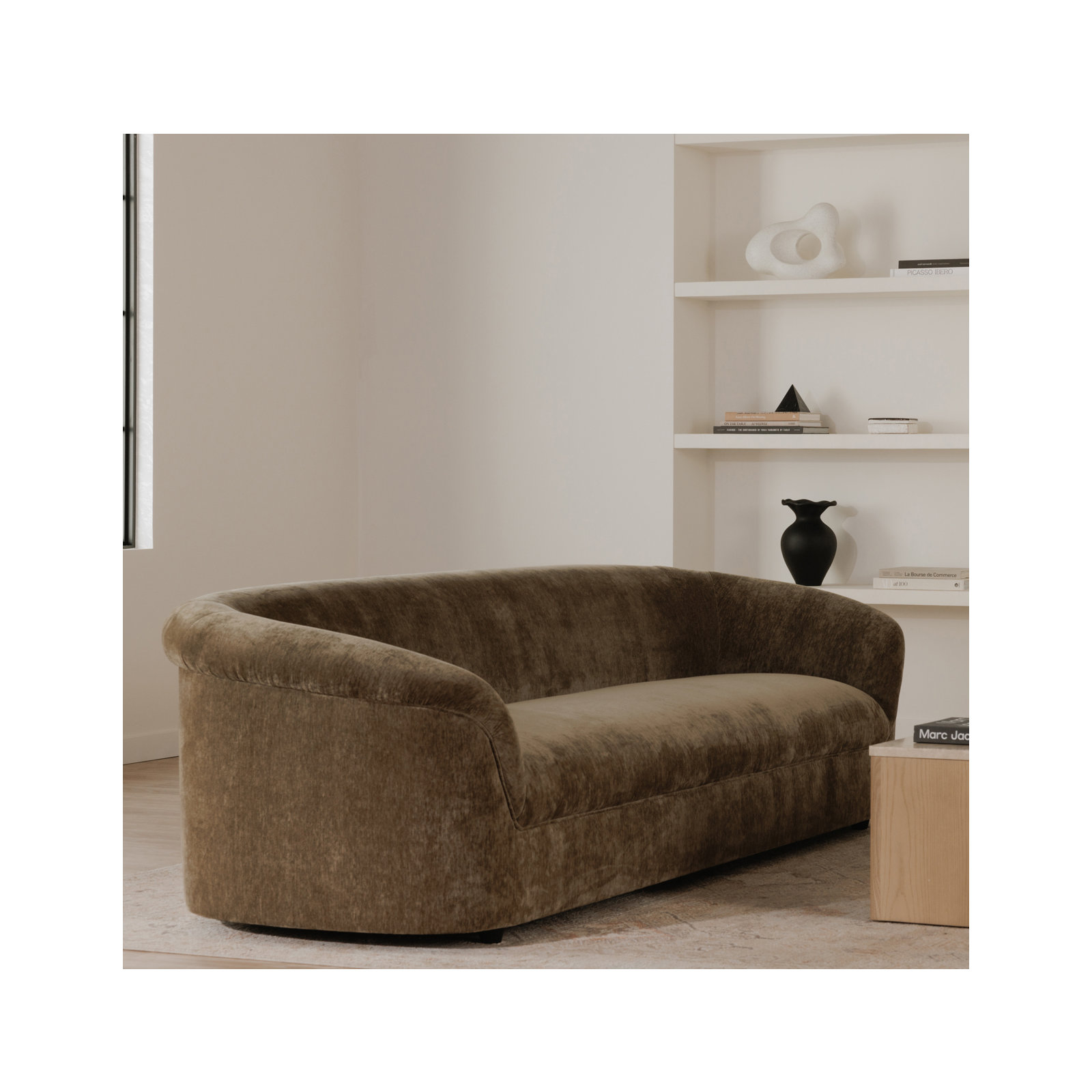 Arthur 109'' Chenille Upholstered Sofa, Dark Green