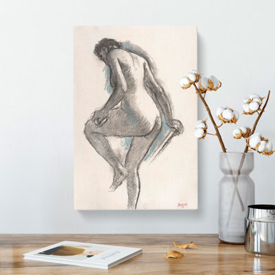 Study Of A Nude Woman Vol.2 by Edgar Degas - Wrapped Canvas Painting