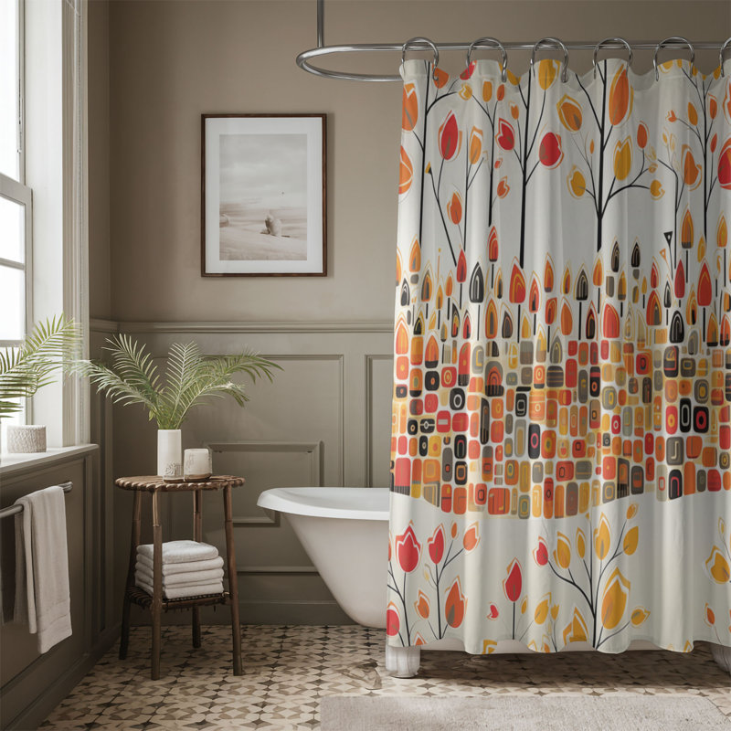 Aerowyn Abstract Shower Curtain, 74"H x 71"W