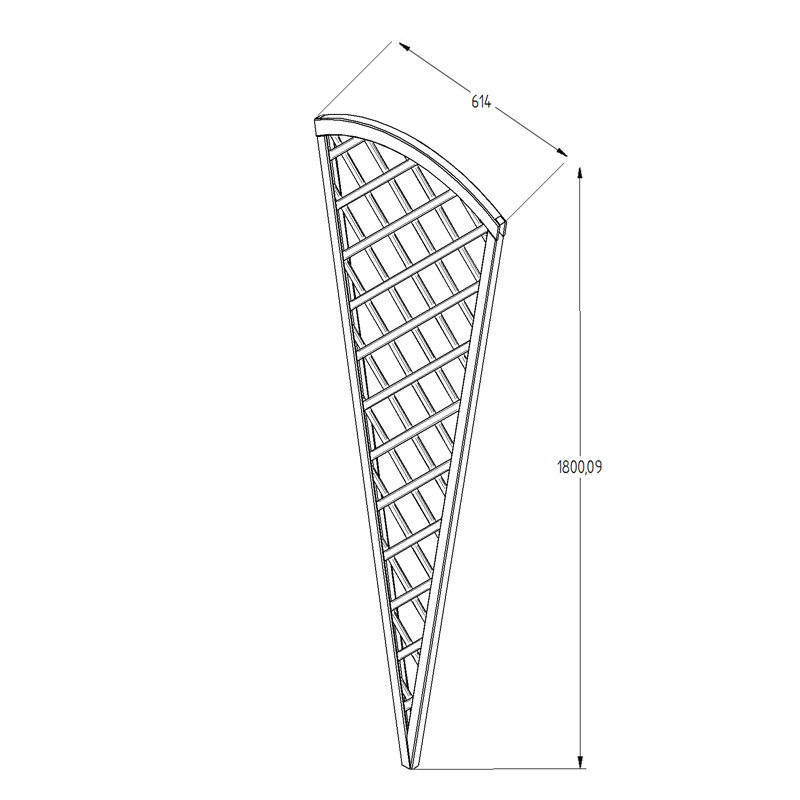 180cm H x 61.4cm W Wood Fan Trellis