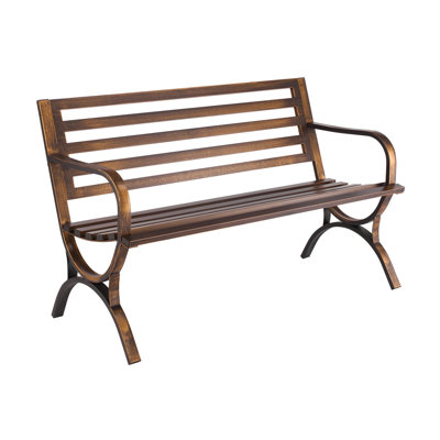 52.76"W Metal Park Bench, Antique Copper.