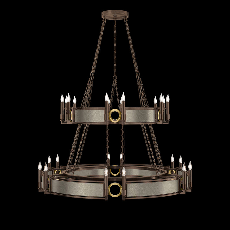 Lustre rond l 50 po Mirage, Coco / bronze / laiton