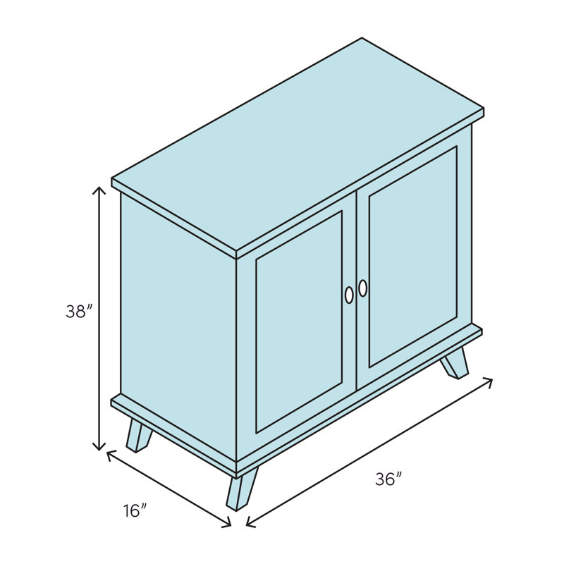 Soumare Solid Wood Accent Cabinet, White Washed
