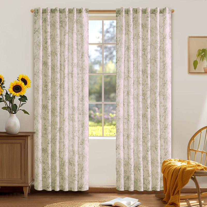 Paire de rideaux semi-transparents avec passe-tringle, L 50 po x L 84 po