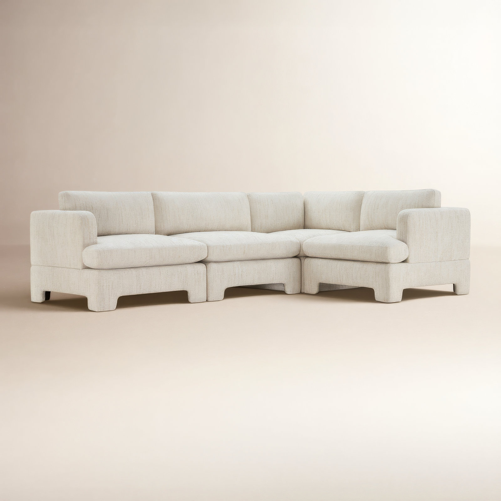 Jolie Modular Sectional, Mellow Natural Textured Boucle