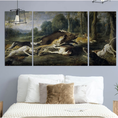 " Boar Hunt " 3 - Pieces Painting Print